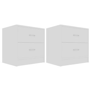 vidaXL Nachtkastjes 2 st 40x30x40 cm bewerkt hout wit