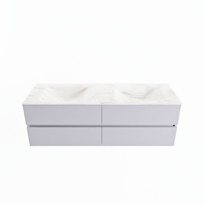 MONDIAZ VICA-DLUX 150cm badmeubel onderkast Cale 4 lades. Inbouw wastafel CLOUD dubbel zonder kraangat, kleur Ostra.