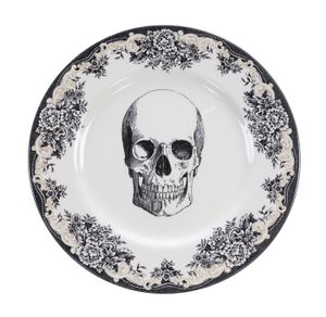 Zwart/Wit Bord - Skull design - 28 x 2,3cm