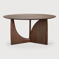 Ethnicraft Ronde Eettafel 'Geometric' Gevernist Teakhout, 150cm, kleur Bruin