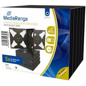 MediaRange BOX34-6 CD-doosje Jewel case 6 schijven Zwart