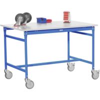 Manuflex BB4019.5012 Bijzettafel basismobiel met PVC-tafelblad in licht blauw RAL 5012, bxdxh: 1000 x 600 x 850 mm Lichtblauw (RAL 5012)