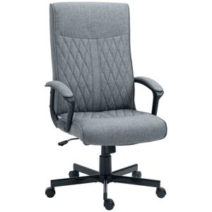 Vinsetto Bureaustoel, verstelbaar in hoogte en kantelbaar, ergonomische bureaustoel, grijs