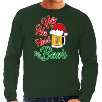 Foute Kersttrui sweater - Ho ho hold my beer - groen - voor heren - Kerstkleding - drank