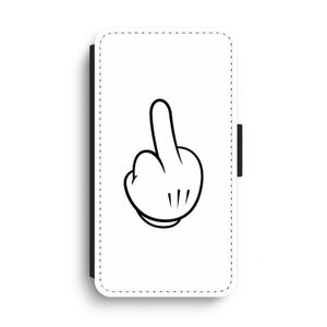 Middle finger white: iPhone XS Max Flip Hoesje