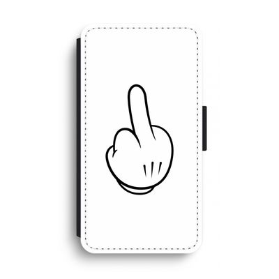 Middle finger white: iPhone XS Max Flip Hoesje