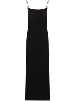 AMBUSH robe longue à bretelles en chaîne - Noir