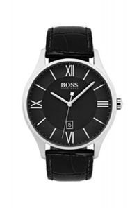 Horlogeband Hugo Boss HB-303-1-14-2975 / HB1513485 Leder Zwart 22mm