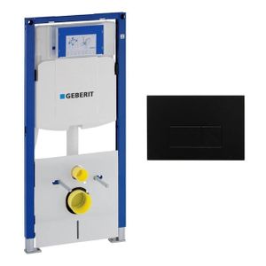 Geberit Duofix Element - UP 320 - QeramiQ metal bedieningsplaat - wand 112cm - rechthoekige knoppen - metaal zwart mat SW706193 SW1242378