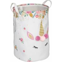 Opbergmand unicorn - groot - polyester - kinderkamer - D35 x H50 cm - thumbnail