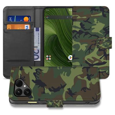 Book Case Fairphone 6 | Camouflage Donker Met Pasjes En Sluiting