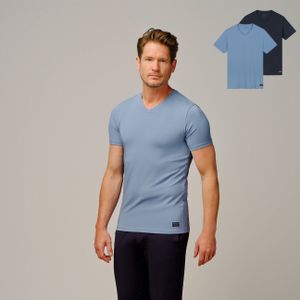 Bamigo Tim Pyjama T-shirts Navy-Blauwgrijs (2-pack)