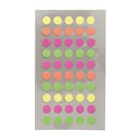 Hobby stickers - 600x stuks - D8 mm - neon gekleurde ronde stickers - Kantoor stickers - Scrapbook - thumbnail