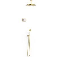 Regendouche set electronisch Tres Shower Technology Classic | Inbouw | Thermostaatkraan | 2-weg | Vintage | 24k Goud glans