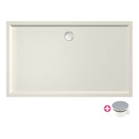 Douchebak Xenz Mariana | 140x90x4 cm | Incl.Afvoersifon-Chroom | Acryl | Rechthoekig | Pergamon glans