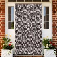 VidaXL Vliegengordijn 118x220 cm chenille bruin en wit