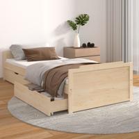 Bedframe met lades massief grenenhout 90x200 cm - thumbnail