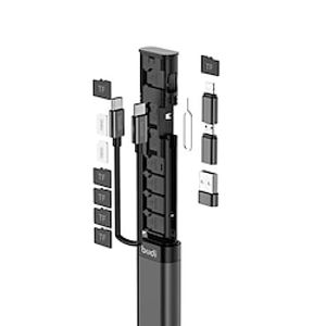 9-in-1 multifunctioneel multifunctioneel 9-in-1 essentieel reisopladen datasynchronisatiekabel stick usb pd type c micro tf simkaart miniinthebox