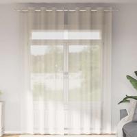 VidaXL Gordijnen voile met doorvoertules 2 st 140x300 cm crème