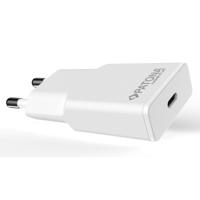 Platinum GaN PD20W platte adapter wit met USB-C PD3.0 en QC3.0