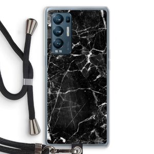 Zwart Marmer 2: Oppo Find X3 Neo Transparant Hoesje met koord