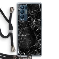 Zwart Marmer 2: Oppo Find X3 Neo Transparant Hoesje met koord