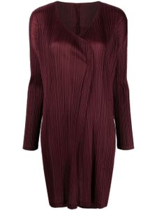 Pleats Please Issey Miyake cardigan mi-long plissé à col v - Violet