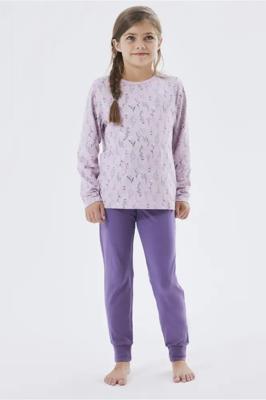 Name it meisjes pyjama - Pink Flower - Organisch katoenen kinder nachtkleding - Paars
