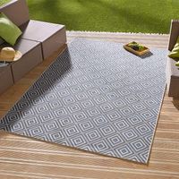 Buitenkleed Retro Patio - 140x200cm - Blauw Modern Vloerkleed - 123vloerkleed.nl is de online webshop voor vloerkleden en woonaccessoires. - thumbnail