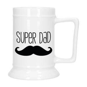 Bellatio Decoration Cadeau Bierpul voor papa - zwart - super pap - keramiek - 530 ml - Vaderdag   -