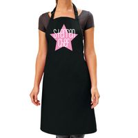Cadeau schort voor dames - sterren chef - roze - keukenschort - barbecue - keukenprinses