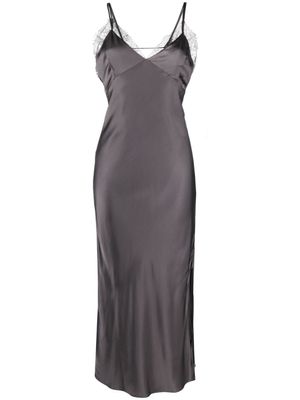 Patrizia Pepe robe mi-longue sans manches à col v - Gris