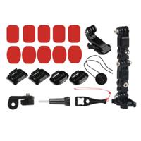 Fiets helm zelfklevende multi-joint Arm vaste Mount Set met J-Hook gesp Mount & Adapter & schroef voor GoPro HERO7/6 /5 /5 sessie /4 sessie /4 /3+/3 /