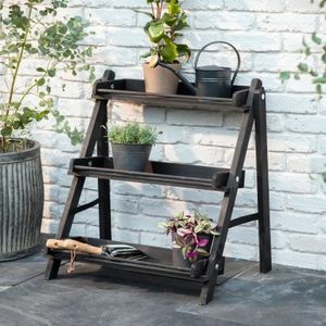 Zwart Houten Plantenrek Voor Buiten