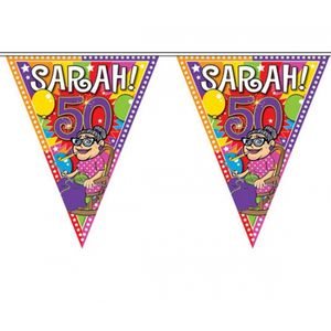 4x Sarah vlaggenlijn van plastic 10 meter   -