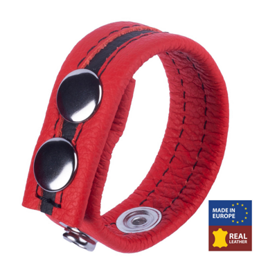 Red Leather Tippy - Leren Cockring - Rood
