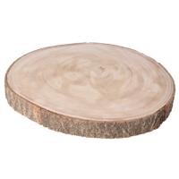 Houten boomschijf woondecoratie/onderzetter/plateau - gemiddeld 36 x 4 cm - schijven