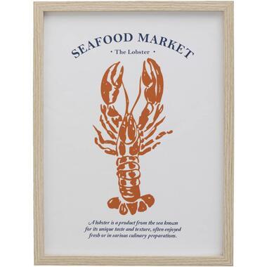 Poster Lobster - MDF/glas - 40x30 cm - Leen Bakker