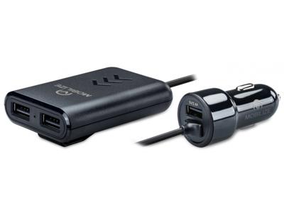 Mobilize Mobilize Car Charger 3x USB Front and Back Seat 42W Black
