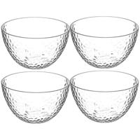 Secret de Gourmet - 4x - Kommetje/serveer schaaltjes - relief kunststof - D14 cm