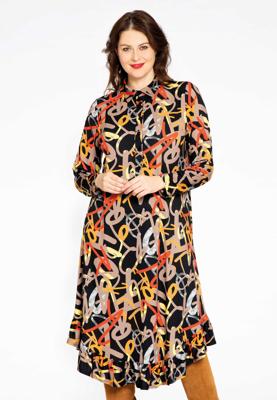 Yoek Polojurk met volant GRAPHIC | Zwart | Maat 54/56