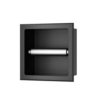 Toiletrolhouder Inbouw BWS Milan Zonder Klep Mat Zwart Toiletrolhouder Inbouw BWS Milan Zonder Klep Mat Zwart