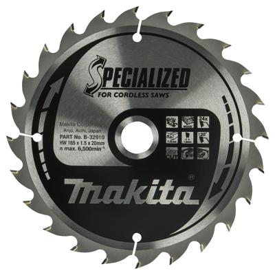 Makita Cirkelzaagblad voor Hout | Specialized | Ø 165mm Asgat 20mm 24T - B-32910