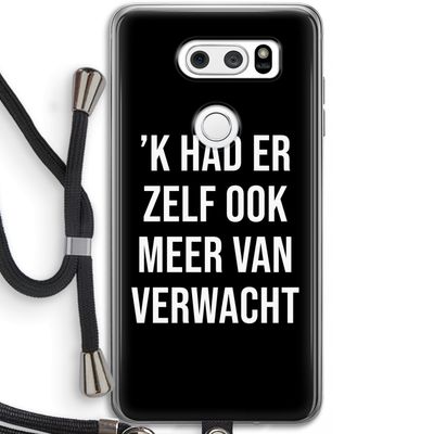 Meer verwacht - Zwart: LG V30 Transparant Hoesje met koord
