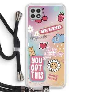 Positivity: Samsung Galaxy A22 4G Transparant Hoesje met koord