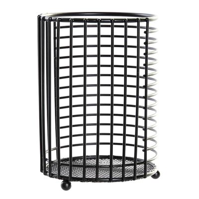 Keukengerei houder - zwart - D12 x H16 cm - metaal