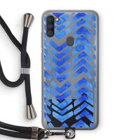 Blauwe pijlen: Samsung Galaxy A11 Transparant Hoesje met koord