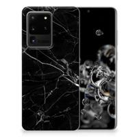 Samsung Galaxy S20 Ultra | TPU | Siliconen hoesje | Marmer Zwart - Origineel Cadeau Vader