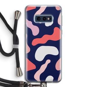 Memphis Shapes Pink: Samsung Galaxy S10e Transparant Hoesje met koord