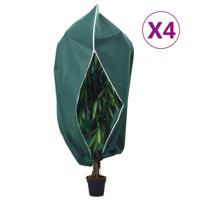 Plantenhoezen met ritssluiting 4 st 70 g/m² 1x1,55 m